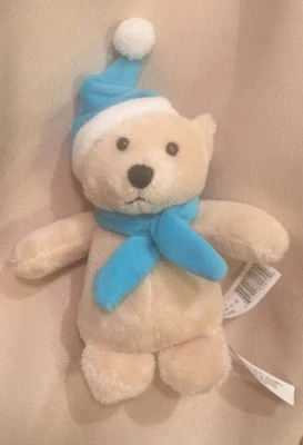 5” Mini Ganz Go Go Bear Winter Friends Tan Teddy Blue Scarf Hat HTF GoGo Moves - Image 1 of 2