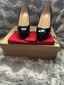EUC Christian Louboutin Bianca 120 Lackleder Plateau schwarz Gr. 36 - Bild 1 von 8