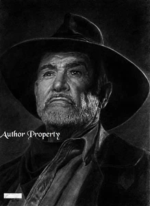 "Sean Connery in den 2000er Jahren - PORTRAIT Original Bleistiftzeichnung 12"" x 16" - Bild 1 von 3