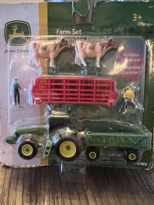TOMY 10 Piece Farm Set John Deere Holstein Cows People Tractor Gates 1/64 Sealed - Picture 1 of 8