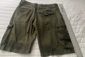 Affliction Military Green Cargo ShortsSize 34 Embroidered Patches -NEW (no tags) - Picture 1 of 3