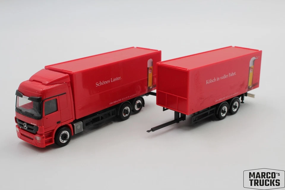 Herpa MB Actros MP3 L beverage box drawbar truck "Früh Kölsch" 1:87 /H25922 - Image 1 of 1