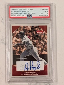 2004 Fleer Tradition AP/BH B. Hart/ A. Pujols retrospection auto PSA 5 - Picture 1 of 2