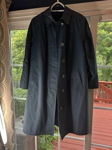 LONDON FOG Vintage Maincoat 10 Trench Removable Zip Fur Lining Trench Coat Blue - Picture 1 of 11