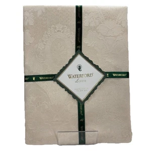 Vtg Waterford Linens Belvedere Fine Woven Damask Tablecloth 70” Round Ivory NEW - Picture 1 of 8