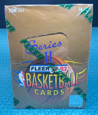 Баскетбольные карточки Fleer 1992-93 NBA серия 2 коробка Jordan & Shaq RC в заводской упаковке - Изображение 1 из 4