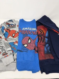 LOT 3 Boys Size 7 Long Sleeve SPIDER-MAN SWEATSHIRTS Hoodie Marvel Jumping Beans - Picture 1 of 11