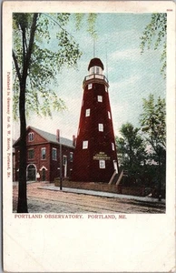 c1900s PORTLAND, Maine Postcard "PORTLAND OBSERVATORY" Street View / Unused - Picture 1 of 2