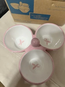 NEW THE PAMPERED CHEF SIMPLE SOLUTIONS PINK BOWL TRIO BREAST CANCER AWARENESS - Picture 1 of 6
