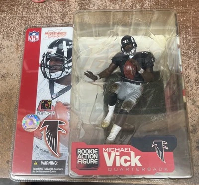 Camiseta negra McFarlane NFL Series 4 Michael Vick Atlanta Falcons 2002 Foto 1 de 3