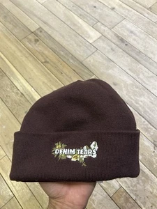 Size O/S - Denim Tears Floral Beanie Brown - Picture 1 of 5