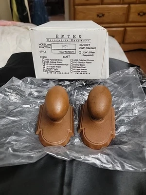 Emtek Egg Knobs Savannah Double Dummy Rust KNOBS ONLY 7051 - Image 1 of 4
