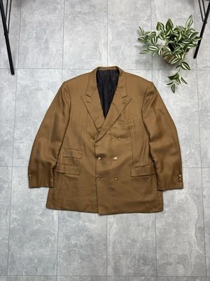 RARE Vintage Brioni Roma Cashmere Double Breasted Brown Blazer Jacket Size 59R - Imagem 1 de 4