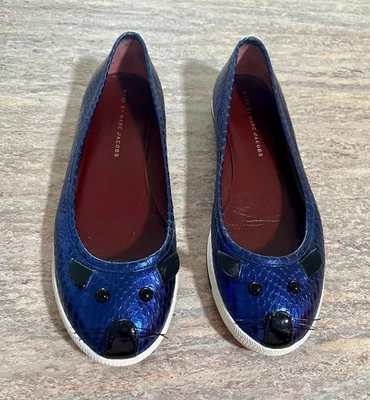 Zapatos sin cordones Marc By Marc Jacobs azul piel de serpiente ratón. Talla 7 Foto 1 de 4