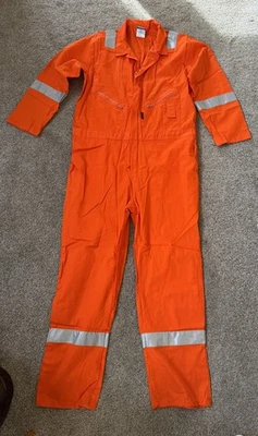 XL Orange Safety Overalls Suit Reflective  one piece port west - Image 1 of 4