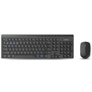 Rapoo 8100M Full-size 100% RF Wireless + Bluetooth Black Mouse included - Picture 1 of 1
