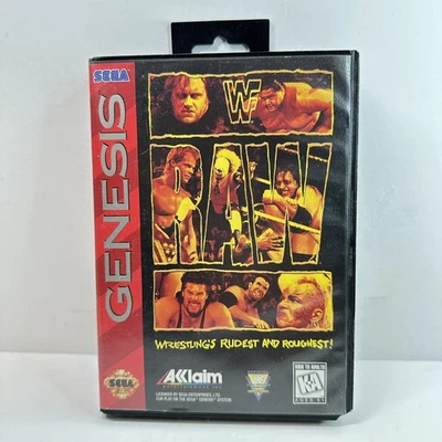 Vintage WWF Raw Sega Genesis Video Game Cartridge Complete Box Acclaim Wrestling - Image 1 of 4