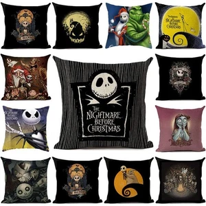 Nightmare Before Christmas Cotton Linen Throw Pillow Case Sofa Cushion Cover - Picture 1 of 22