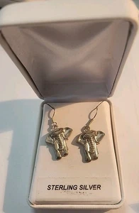 STERLING SILVER ELEPHANT EARRINGS  - Picture 1 of 1