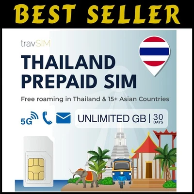 Thailand SIM Card | Unlimited Data 4G/5G | 30 Days - Image 1 of 4