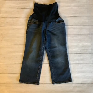 Motherhood Maternity Women's Blue Jean Denim Cropped Capri Pants Size Medium - Picture 1 of 8