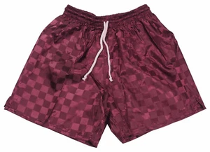 Pantaloncini da calcio Borgogna Checker poliestere di VKM - Grandi da uomo - Foto 1 di 3