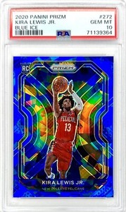 2020 Kira Lewis Jr Panini Prizm Blue Cracked Ice RC 125/125 PSA 10 POP 1/1 #272