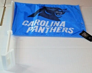 NFL Carolina Panthers Team Logo on Carolina Blue Car Window Flag by Fremont Die - Picture 1 of 2