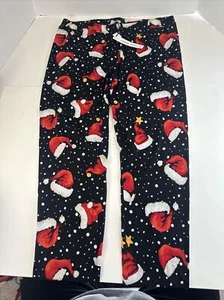 Runway Ready Black Leggings Lounge Pants Christmas Santa Hat Snow Size 2X NWT - Picture 1 of 8