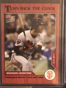 2020 Topps Now Turn Back the Clock #58 Brandon Crawford San Francisco Giants 6/7 - Picture 1 of 2