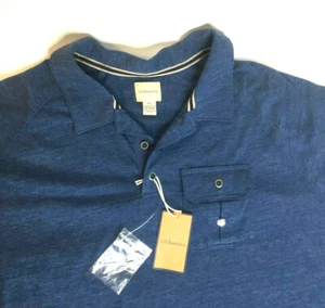 Bass & Co Men's Polo Shirt Navy Blue Short Sleeve W Pocket New Size XXL  - Picture 1 of 3