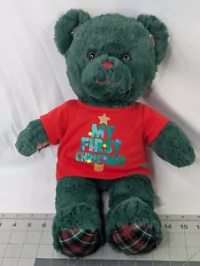 Costruisci Un Orso Orso di Natale Verde Peluche 2021 Plaid 17 Pollici Maglietta Imbottita - Foto 1 di 9