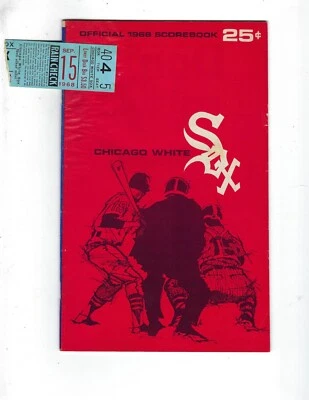 1968 9/15 baseball program California Angels Chicago White Sox & ticket unscored - Image 1 of 2