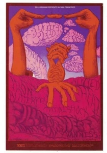 DOSE HITZEEISEN SCHMETTERLING SANTANA 1968 FILLMORE WEST POSTKARTE BG-131 N/M B-17 - Bild 1 von 2