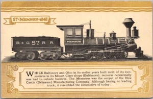 1927 BALTIMORE & OHIO RAILROAD "Desfile del Centenario" Postal LOCOMOTORA MEMNON 57 - Imagen 1 de 2