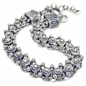 Pulsera de correo de cadena de plata de ley pesada - Imagen 1 de 11