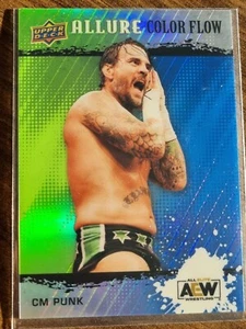 2022 AEW CM Punk Green Blue Colorflow /299 ALLURE Trading Card #86418 - Picture 1 of 2