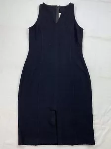St. John Dress Womens 8 Santana Knit Black Sheath Classic Marie Gray Sleeveless - Picture 1 of 7