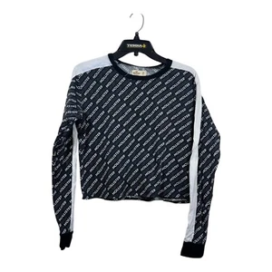 Hollister Youth Long Sleeve Top Size Medium Spell out All Over Print Cropped - Picture 1 of 11