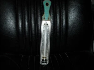 vintage green handle taylor candy jelly thermometer stainless steel good quality - Picture 1 of 6