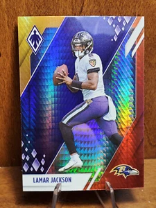 Lamar Jackson Baltimore Ravens 2021 Phoenix Fire Burst Prizm Parallelo - Foto 1 di 1