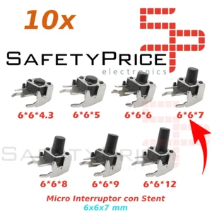 10x Pulsador Tactil Micro interruptor angulo recto con stent soporte 6x6x7mm - Imagen 1 de 1