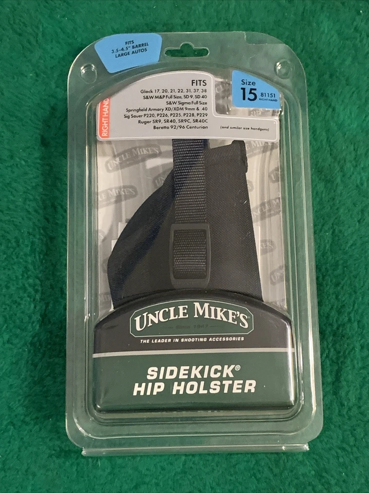 Uncle Mike's Black Ambidextrous Hip Holster Size 15 Sidekick
