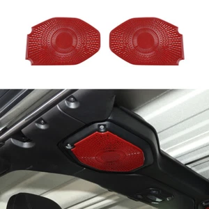 Red Roof Speaker Audio Panel Trim Cover Accessories For Jeep Wrangler JL JT 18+ - Picture 1 of 13