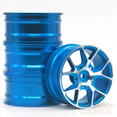 Llantas de aluminio 4 piezas llantas de cubo para coche de radiocontrol 1/10 Tamiya TT-01 TT02 Sakura HSP HPI Foto 1 de 4