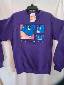 Vintage Disney Store Eeyore Graphic Print Sweatshirt Adult S. Purple 90s NEW NWT - Picture 1 of 10