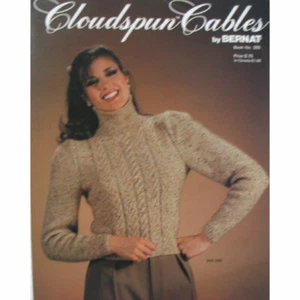 Folleto de patrones de tejido Cloudspun Cables de Bernat, 2 versiones, número de libro 285, - Imagen 1 de 2