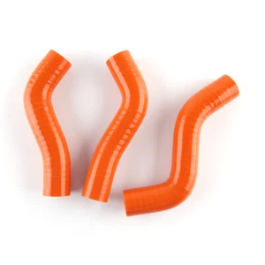 KTM 250 SXF 2007 2008 2009 2010 SILICONE RADIATOR HOSES WATER HOSE ORANGE - Picture 1 of 10