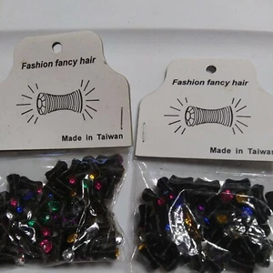 Lot of 50 Retro 90's Assorted Rhinestones Spring Style Hair Clips Accents Black - Picture 1 of 4