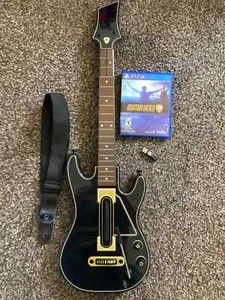PS4 Guitar Hero Live Bundle Sony Playstation 4 Game Guitars Strap & Dongle - Picture 1 of 1